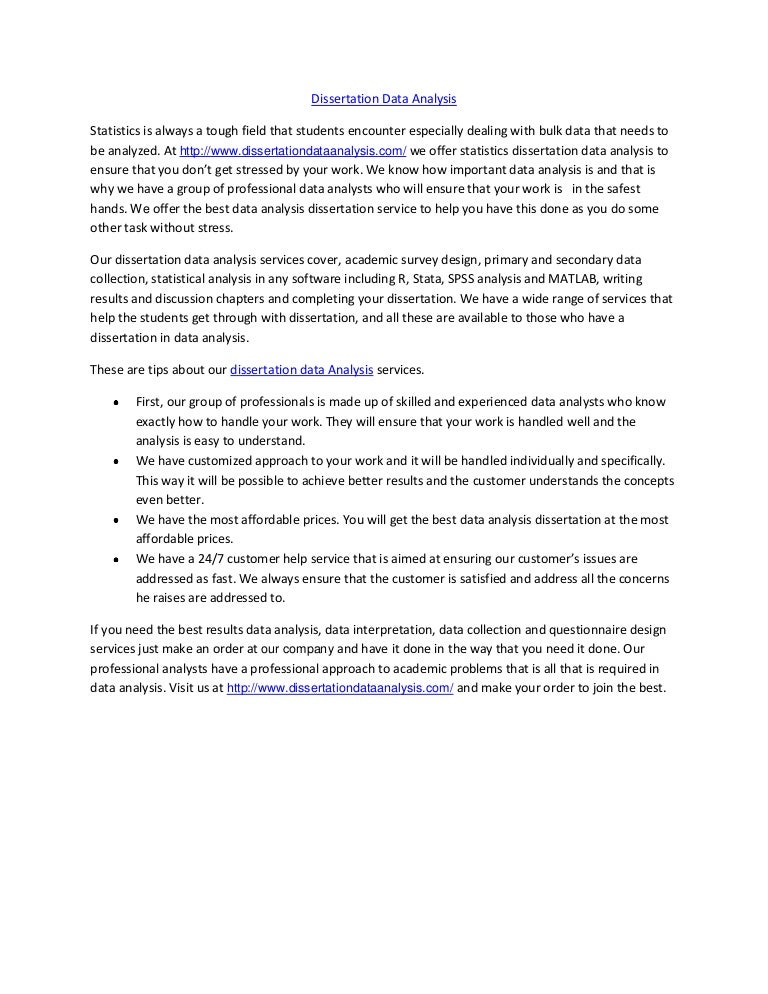 Dissertation analysis section